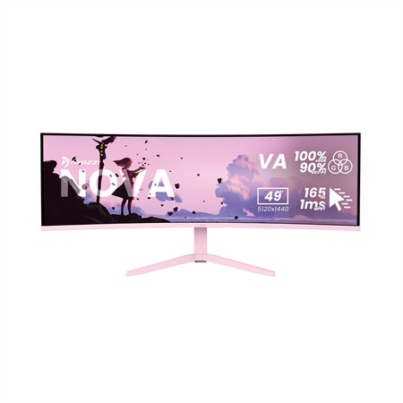 Arozzi Nova Curved 49" VA 165Hz - Pink